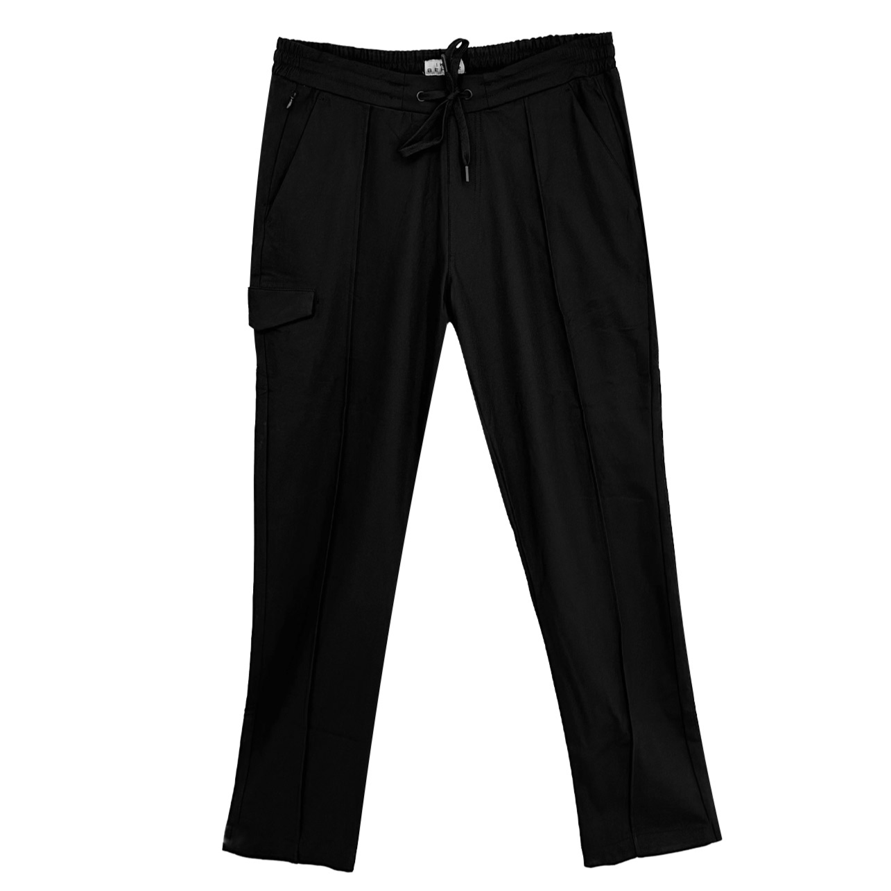 Single Cargo Pocket Flex Tech Black Jogger Pant – Ike Behar