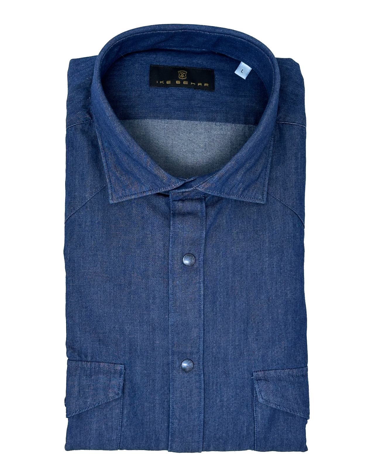 white christmas dresses Extreme Cutaway Collar Denim Shirt 37 / US 14