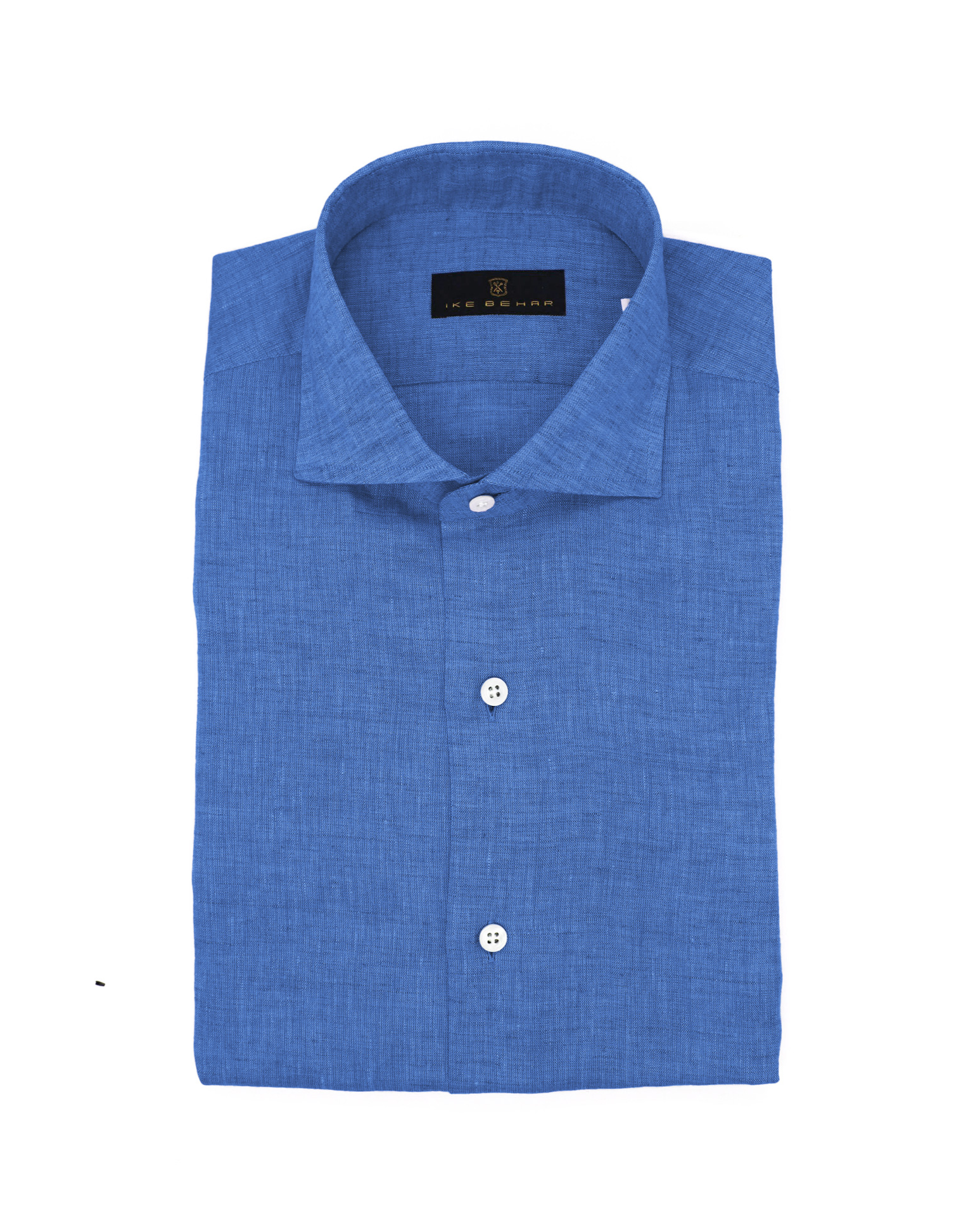 Azure Blue Hand Finished Italian Linen Shirt S Azure Blue Hand Finished Italian Linen Shirt S
