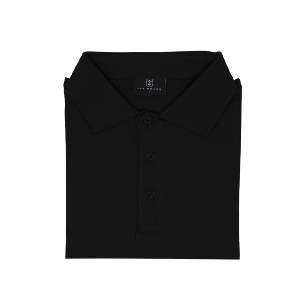 Black Three Button Polo - L Black Three Button Polo - L