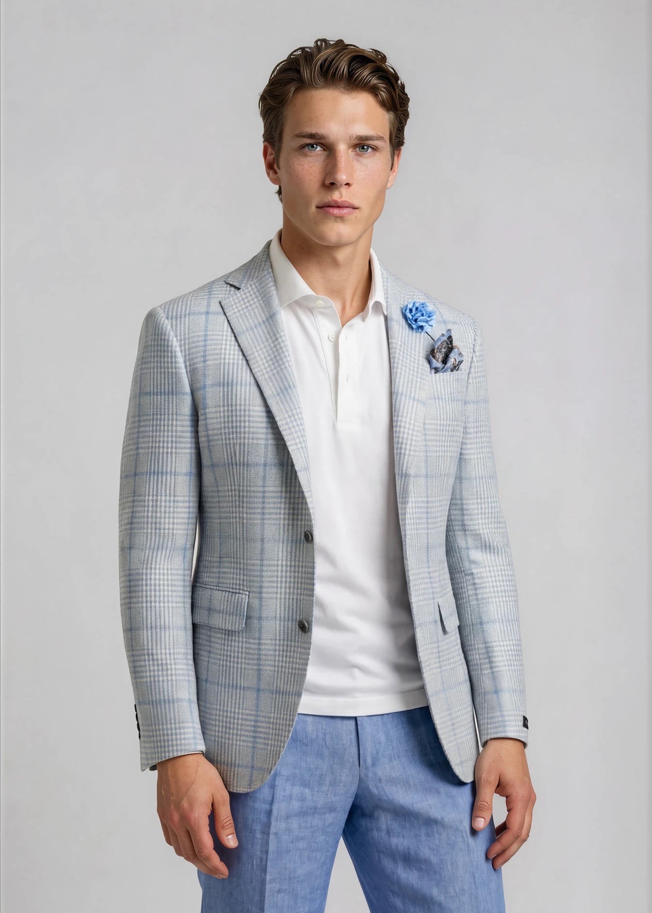 pale blue dress coat Light and Sky Large Glen Plaid Sport 44 / Regular Size:18 AUS Formal jackets A pale racewear ariana grande black dress