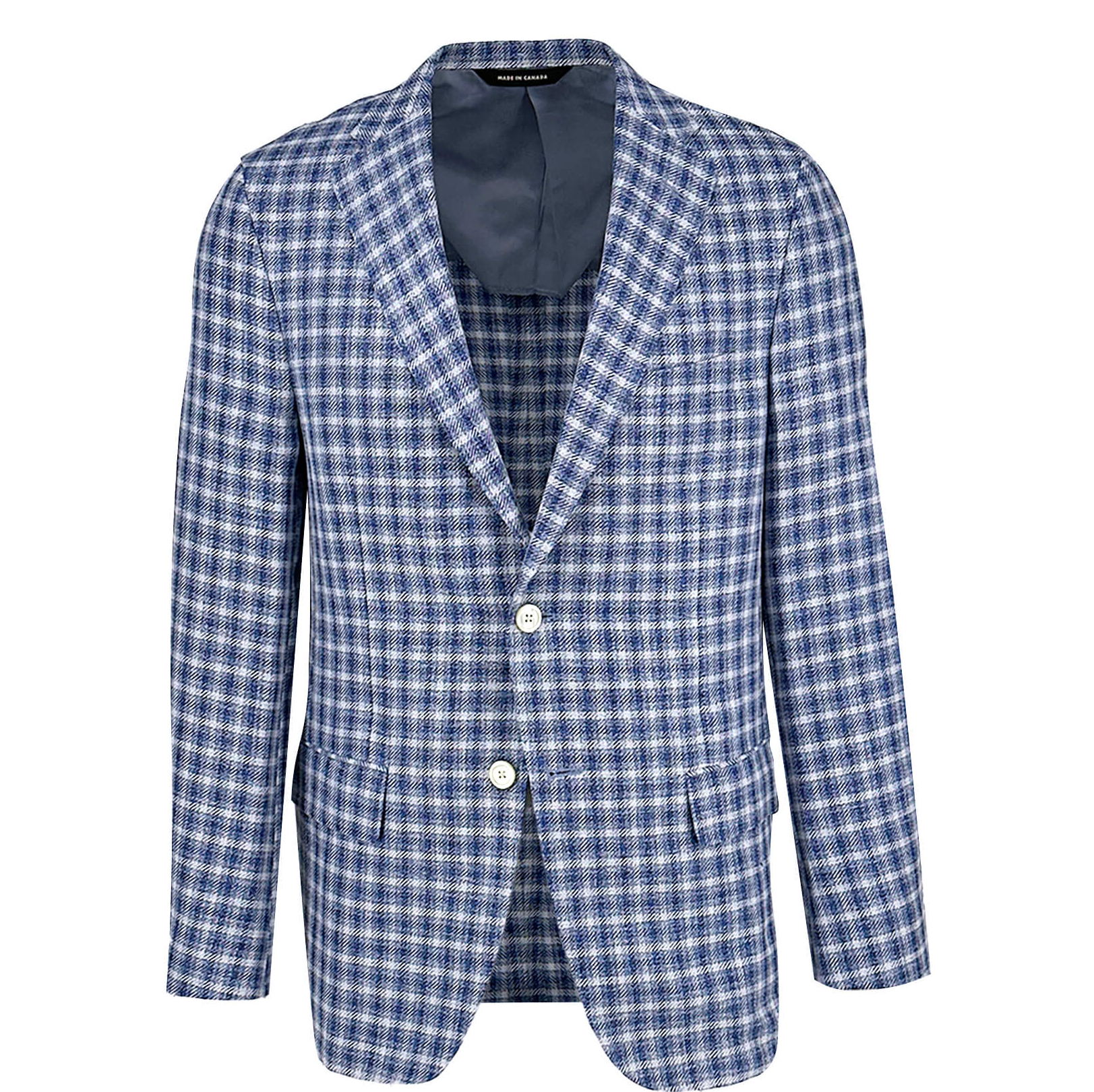 Men's Sky Navy and White Check Sport Coat Jacket – Ike Behar