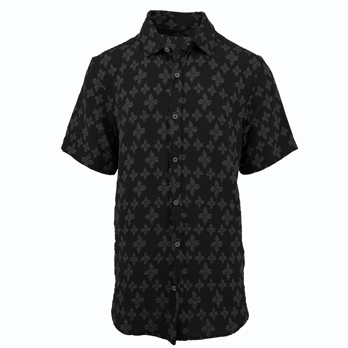 heritage mens short sleeve dress shirt - black reviews Black Jacquard Textured Short Sleeve Shirt