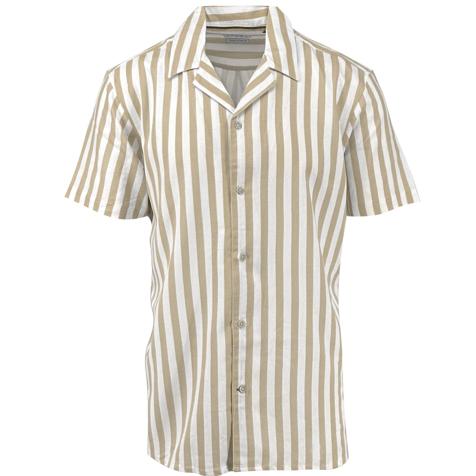 Men's Wheat Large Stripe Cotton Linen Camp Shirt – Ike Behar
