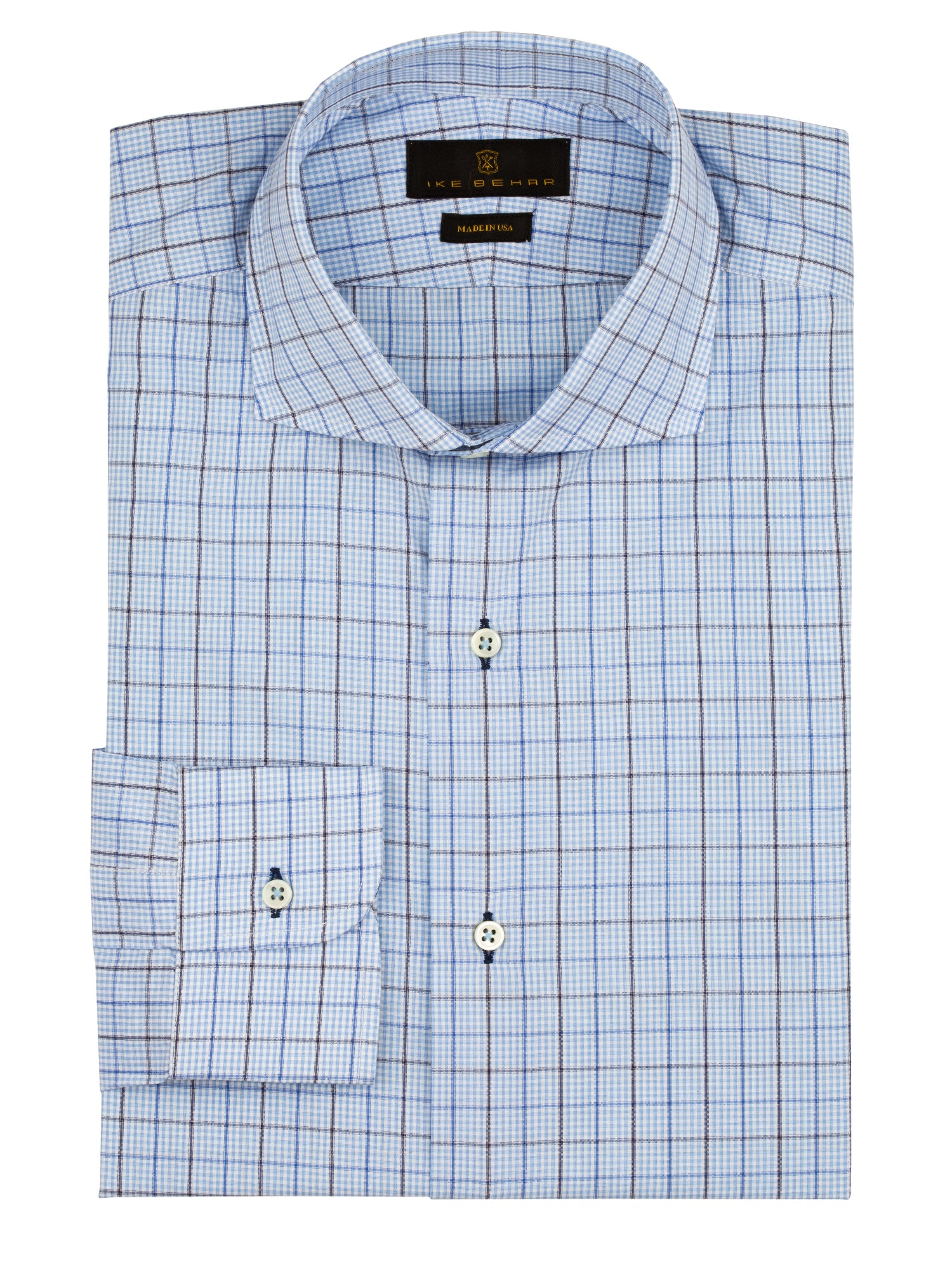Blue Graph Check Dress Shirt 34/35 / 15.5
