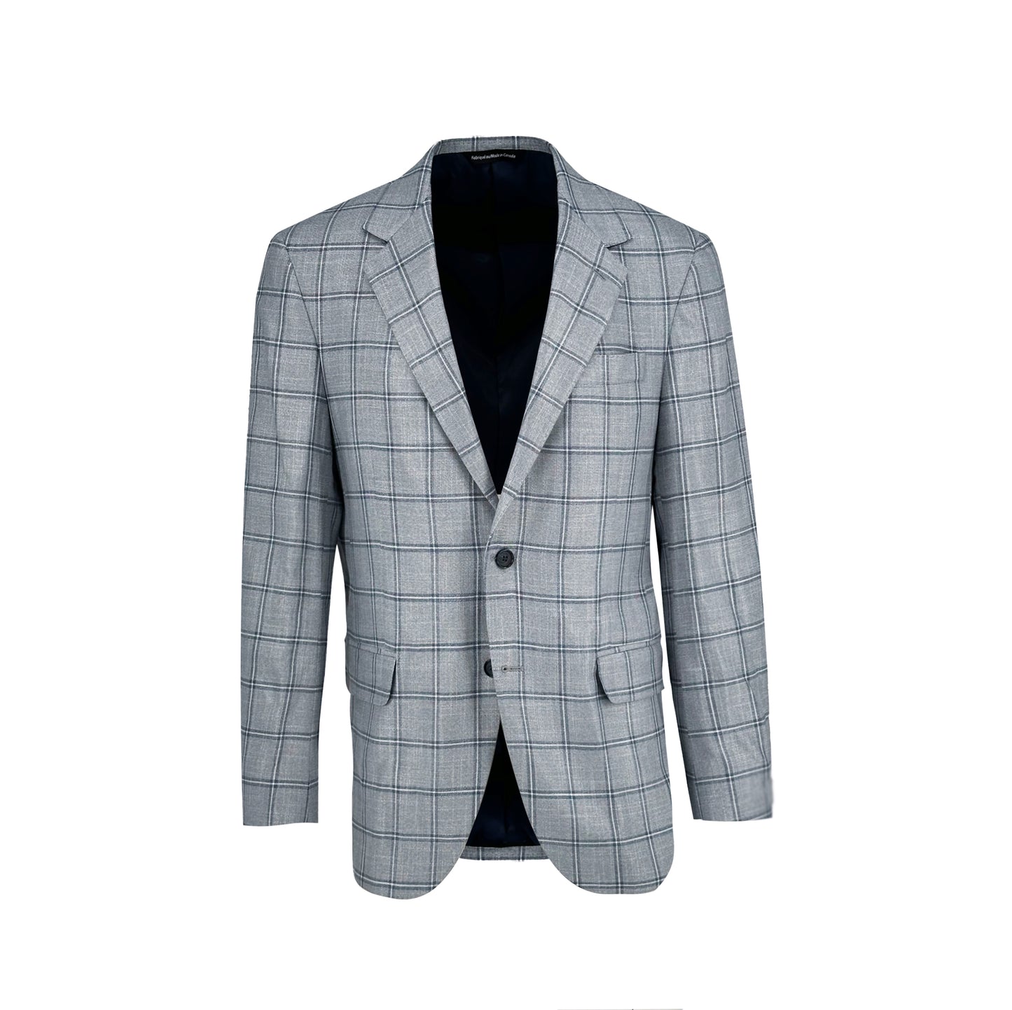 Grey with Navy Window Pane Bamboo Sport Coat