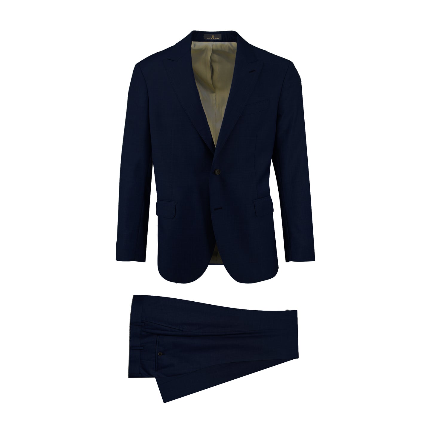 Peak Lapel Navy Solid Twill Suit