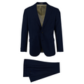 Men's peak lapel navy solid twill suit made of 100% wool - Shop stylish high-quality mens tuxedo suit by Ike Behar