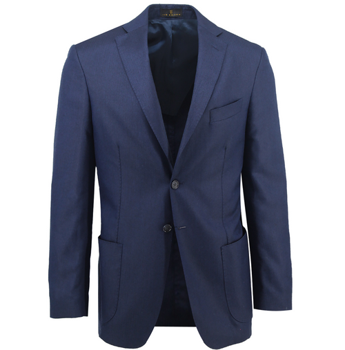 Men's navy herringbone sport coat jackect made of 100% loro piana cashmere - Shop stylish high-quality mens sport coats by Ike Behar