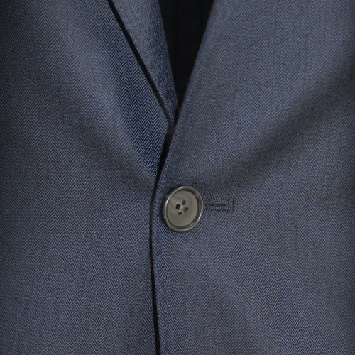 Men's navy herringbone sport coat jackect made of 100% loro piana cashmere - Shop stylish high-quality mens sport coats by Ike Behar