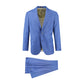 Peak Lapel French Blue Sharkskin Suit