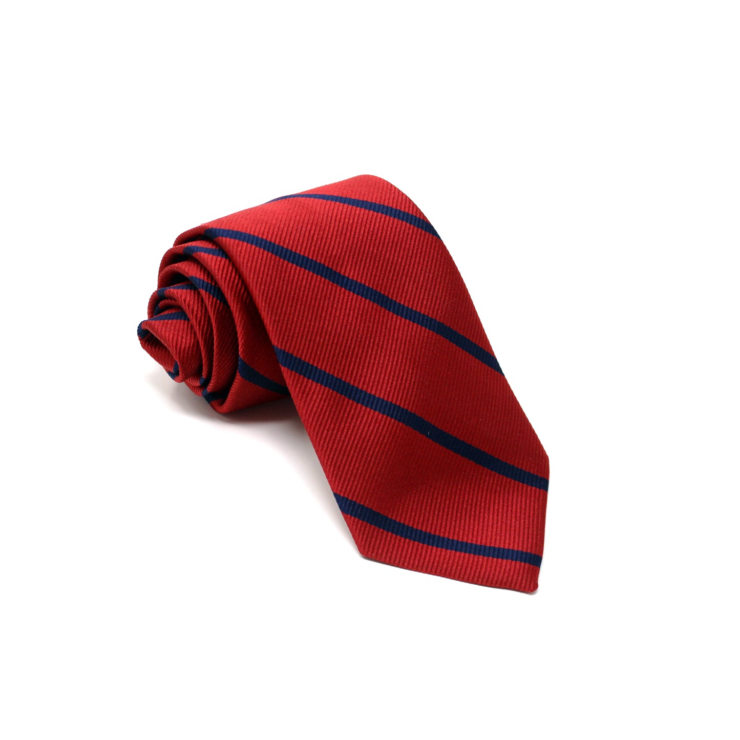 Silk Red and Navy Stripe Tie