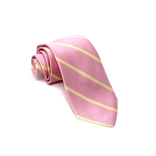 Silk Pink and Gold Stripe Tie