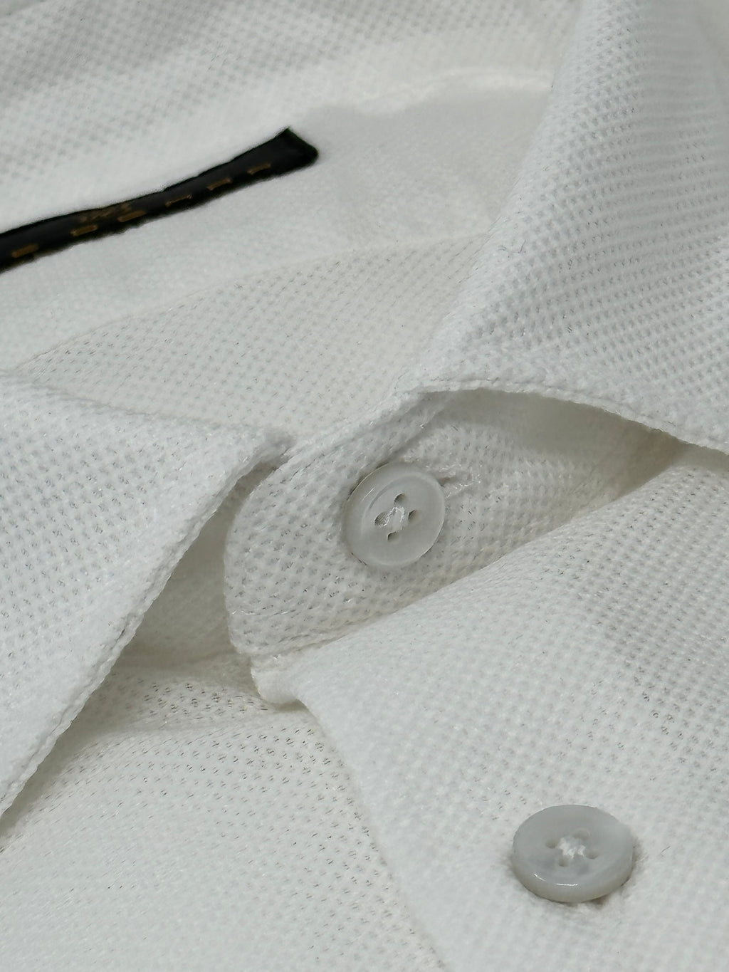 Men's White Cotton Pique Shirt. Shop stylish high-quality mens pique shirts by Ike Behar.