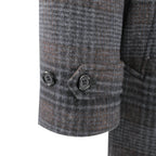 Men's charcoal black espresso plaid amity overcoat made of wool and polyester -Shop stylish high-quality mens coats  & jackets by Ike Behar