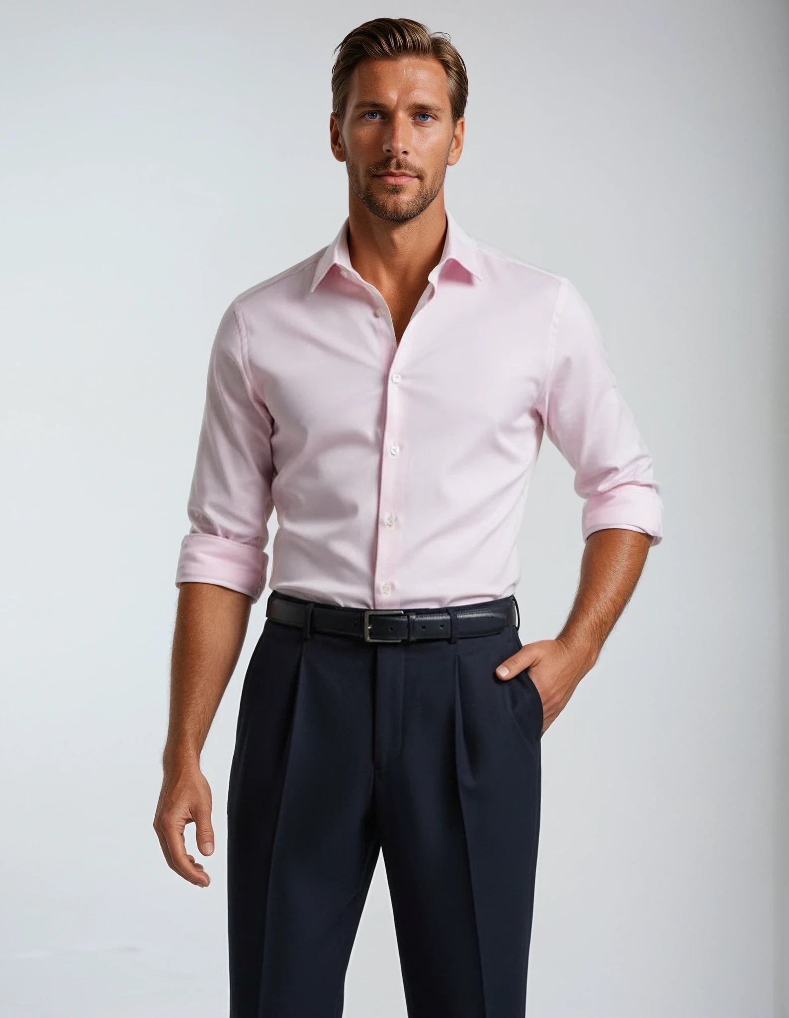 Light Pink Classic Poplin Made to Measure Shirt