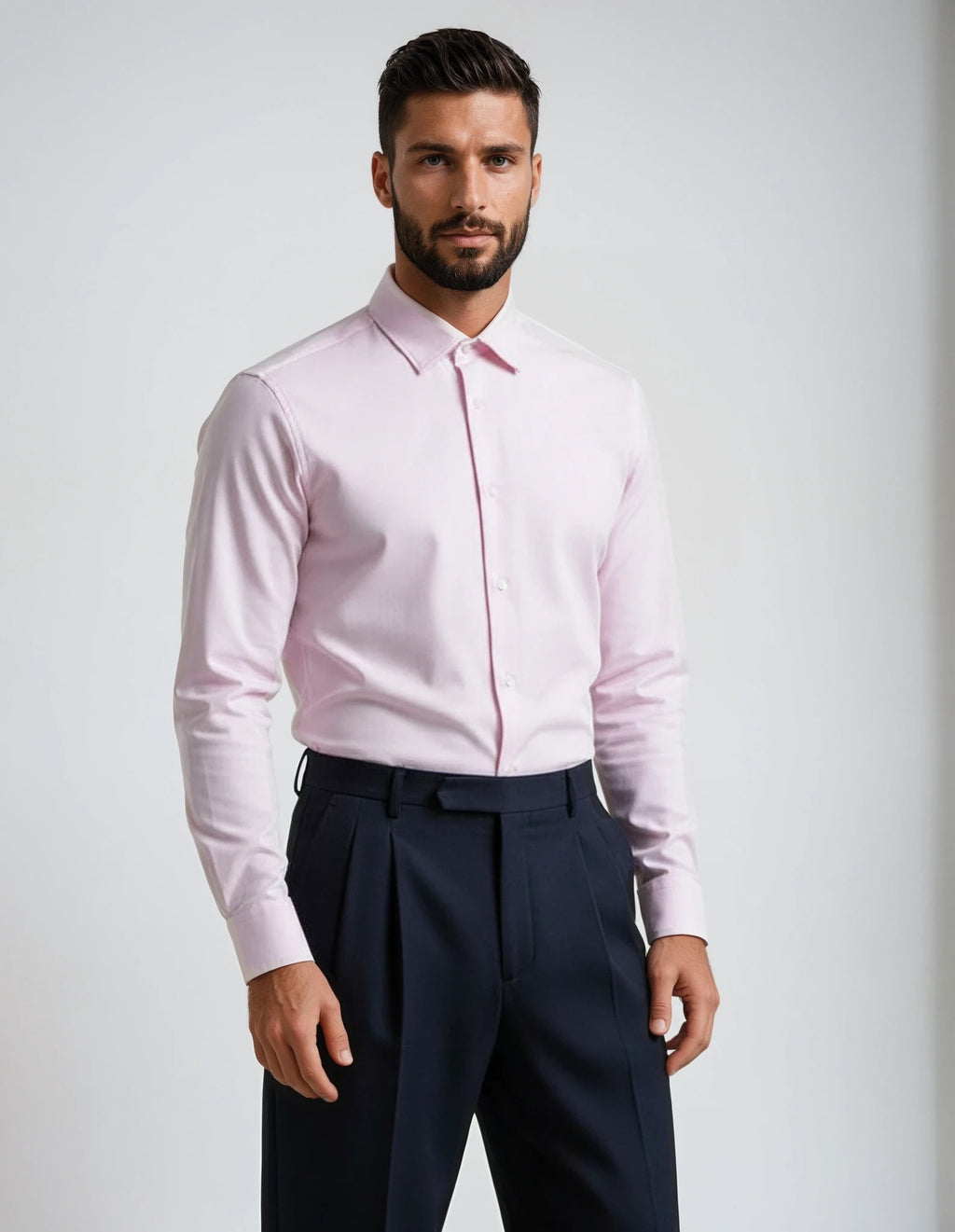 Light Pink Luxury Satin Made to Measure Shirt