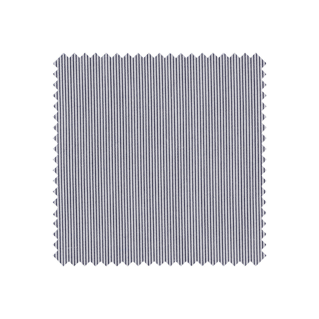 Dark Navy Hairline stripe swatch on white background.