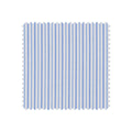 Blue and white striped fabric swatch on a white background
