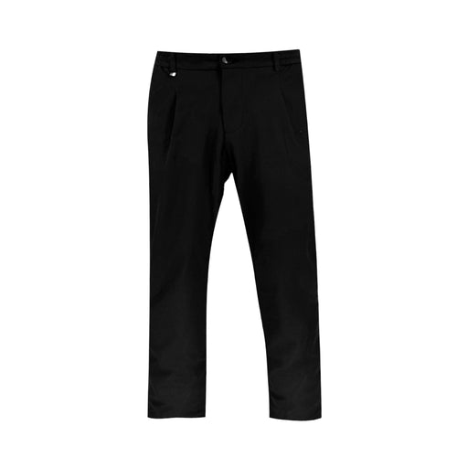 Black pleated flex tech men's pant with an interior drawstring - Shop stylish high-quality best mens pants by Ike Behar