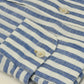 Blue and White Bar Stripe Linen Sport Shirt