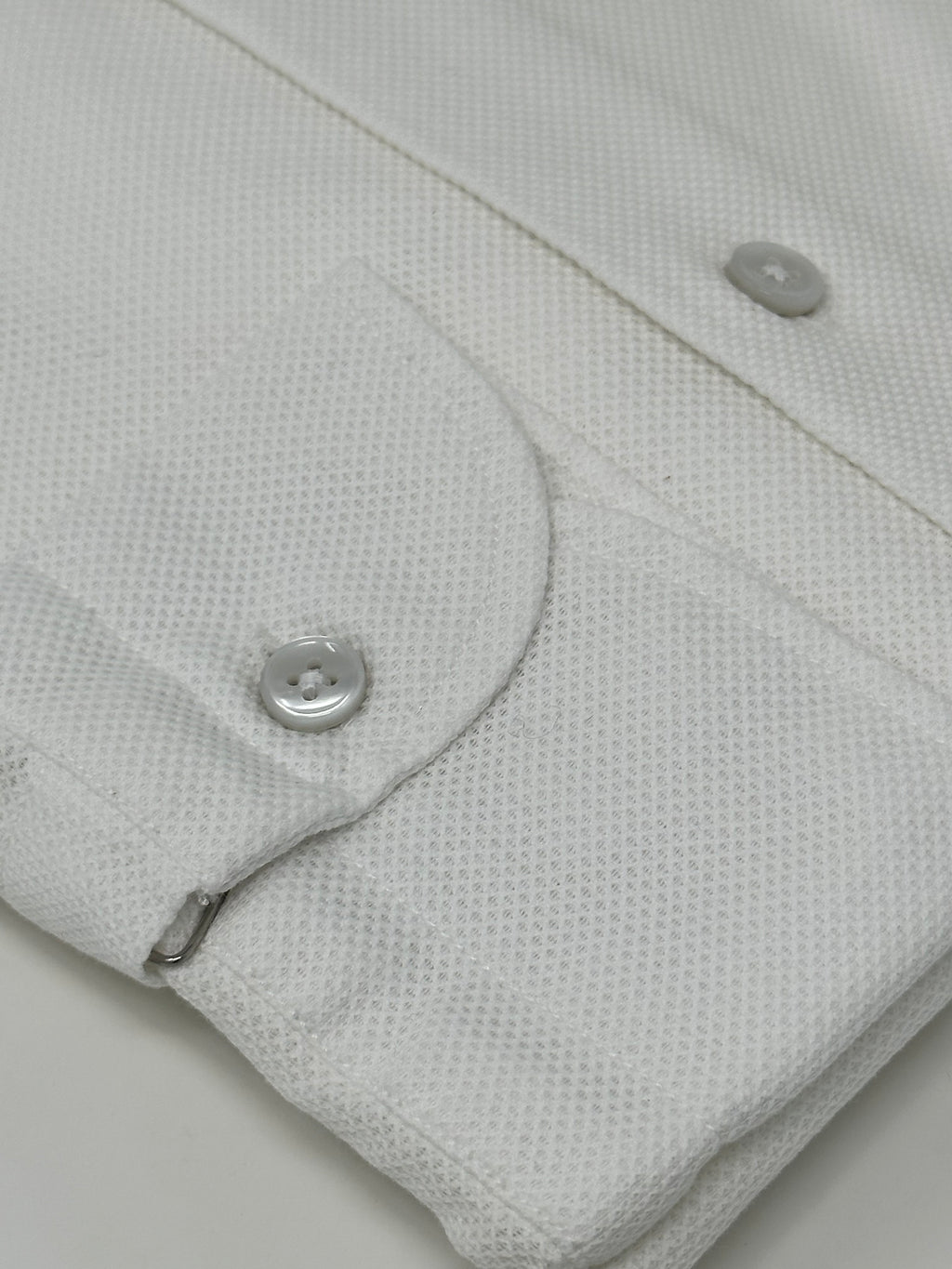 Men's White Cotton Pique Shirt. Shop stylish high-quality mens pique shirts by Ike Behar.