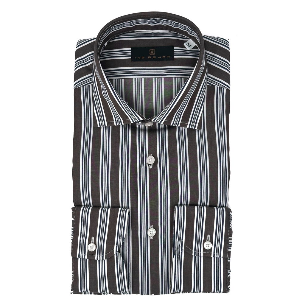 Men's Chocolate Stripe Sport Shirt – Ike Behar