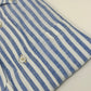 Blue and White Bar Stripe Linen Sport Shirt