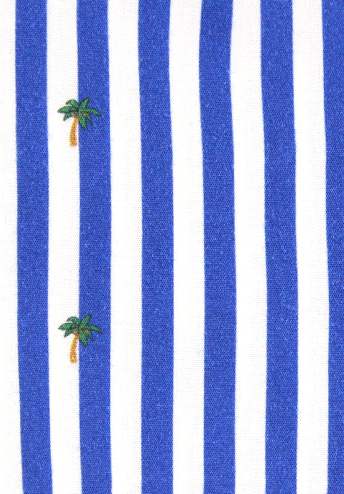Royal Blue Stripe with Palm Tree Print Sport Shirt
