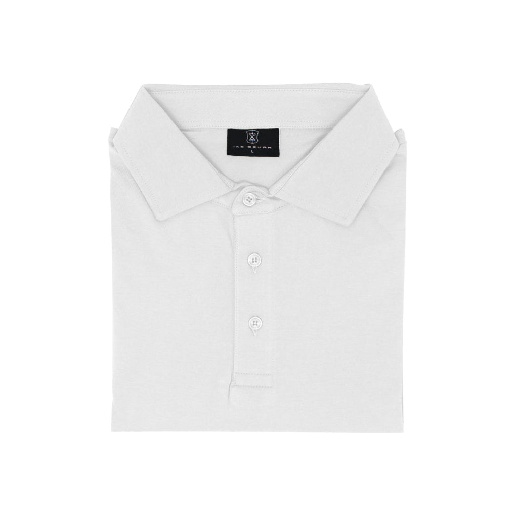 Ike Behar Mens White Polo Shirt 100% cotton made in Peru