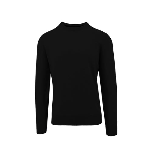 Men's black crewneck cashmere sweater made of 100% cashmere - Shop stylish high-quality mens sweaters by Ike Behar