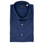 Men's Dark Navy Two-Pocket Western Shirt. Shop stylish high-quality mens shirts by Ike Behar.