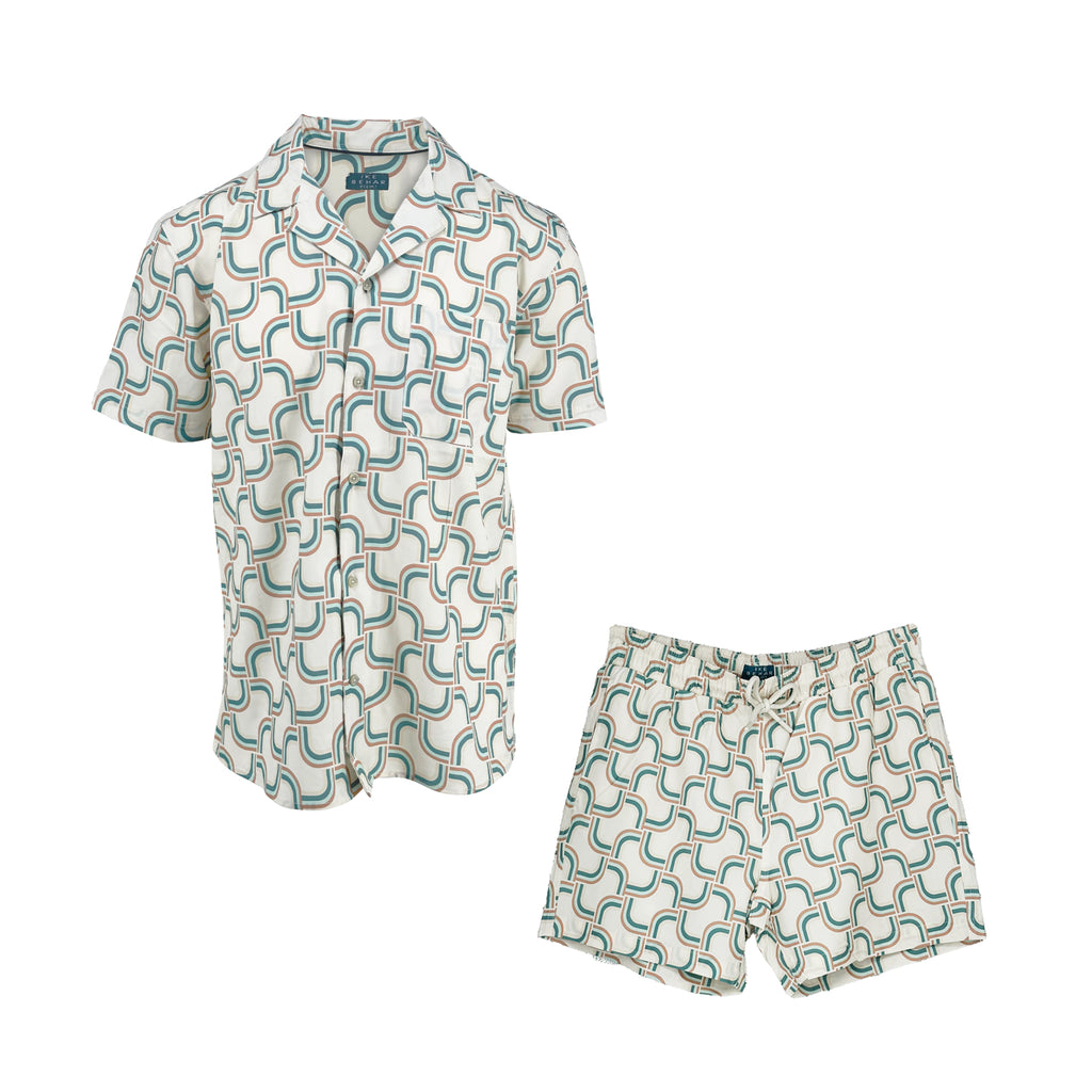 Men's daylight metro top & bottom cabana swim set - Shop stylish high-quality mens swimwear set by Ike Behar