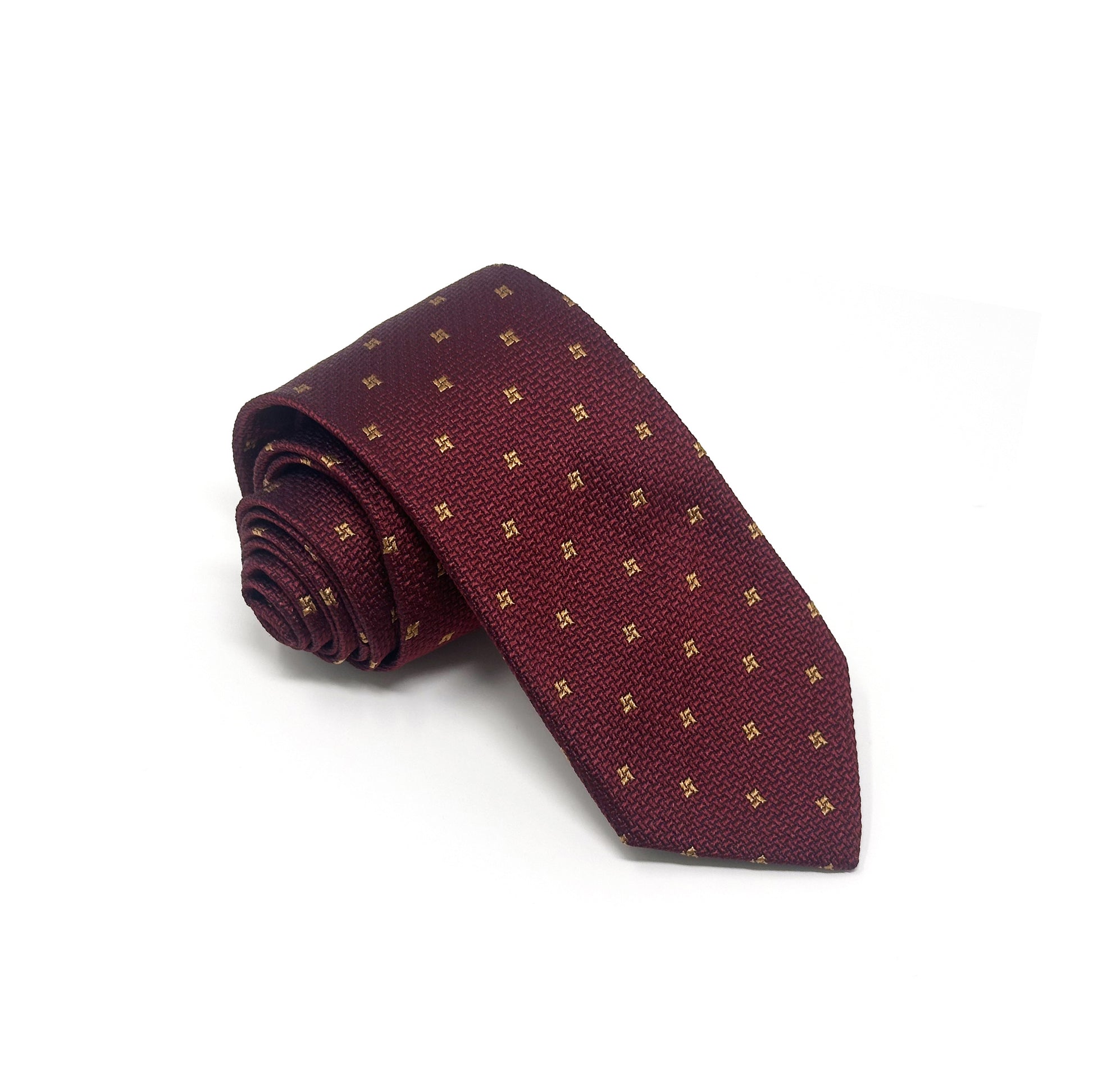 Men's Maroon Silk Jacquard Star Tie - Shop stylish high-quality mens ties by Ike Behar