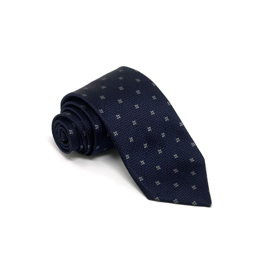 Men's Navy Silk Jacquard Star Tie - Shop stylish high-quality mens ties by Ike Behar