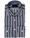 Men's Navy Stripe Sport Shirt. Shop stylish high-quality mens Sport Shirt by Ike Behar.