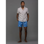 Men's Regatta Blue Tucan Swim Shorts. Shop stylish high-quality mens swim shorts set by Ike Behar.