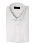 Men's White Two-Pocket Western Shirt. Shop stylish high-quality mens sport shirts by Ike Behar.