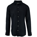 Men's black coal pure 100% linen shirt - Shop stylish high-quality mens linen shirts by Ike Behar