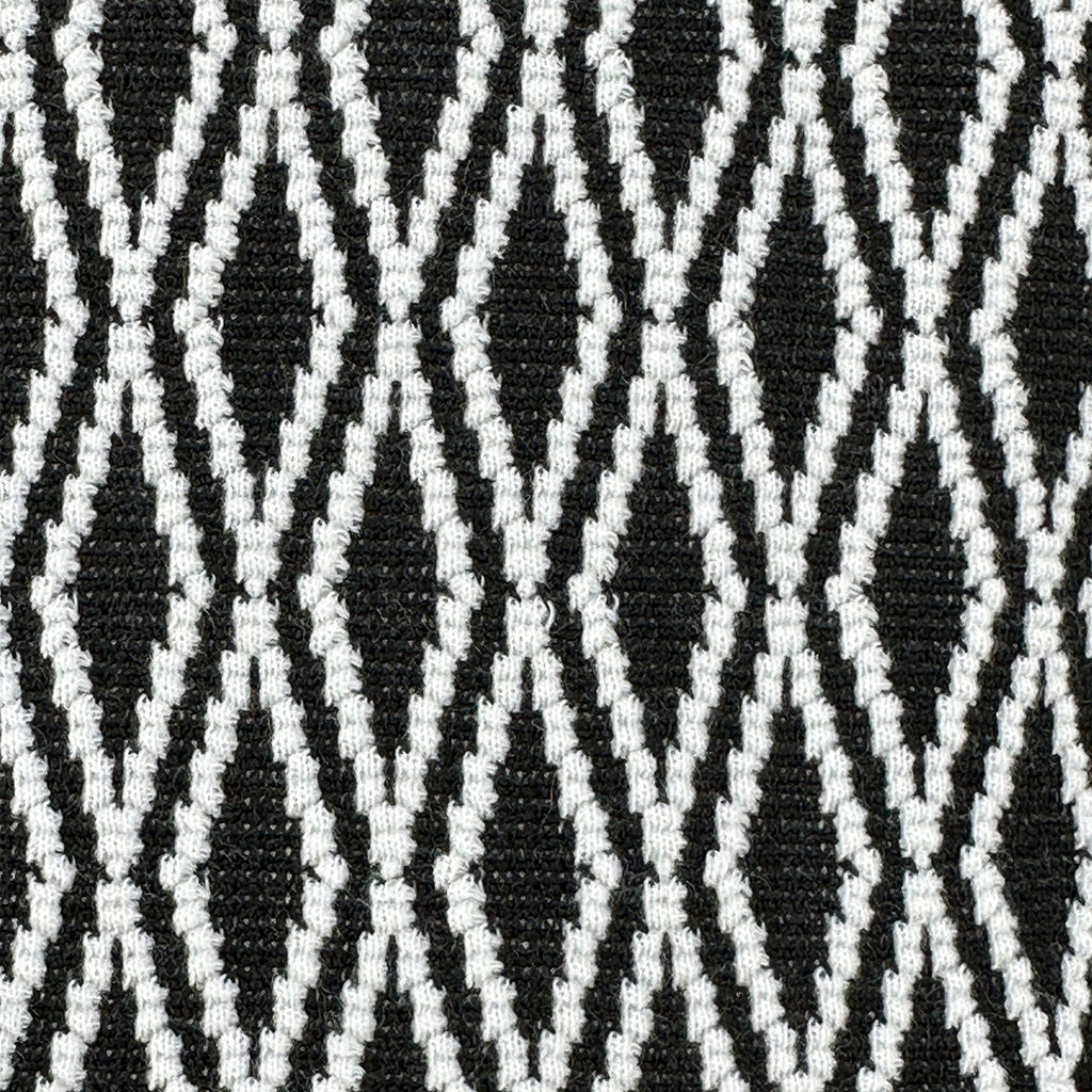 Men's Black White Jacquard Diamond Short Sleeve Shirt. Shop stylish high-quality mens sport shirts by Ike Behar.