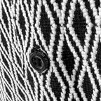 Men's Black White Jacquard Diamond Short Sleeve Shirt. Shop stylish high-quality mens sport shirts by Ike Behar.