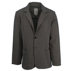 Gray and brown chevron unlined blazer on a white background