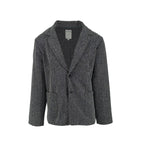 Men's charcoal jacquard stretch knit herringbone sport coat jacket made of polyester blend - Shop stylish high-quality mens sport coats by Ike Behar