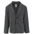 Men's charcoal jacquard stretch knit herringbone sport coat jacket made of polyester blend - Shop stylish high-quality mens sport coats by Ike Behar