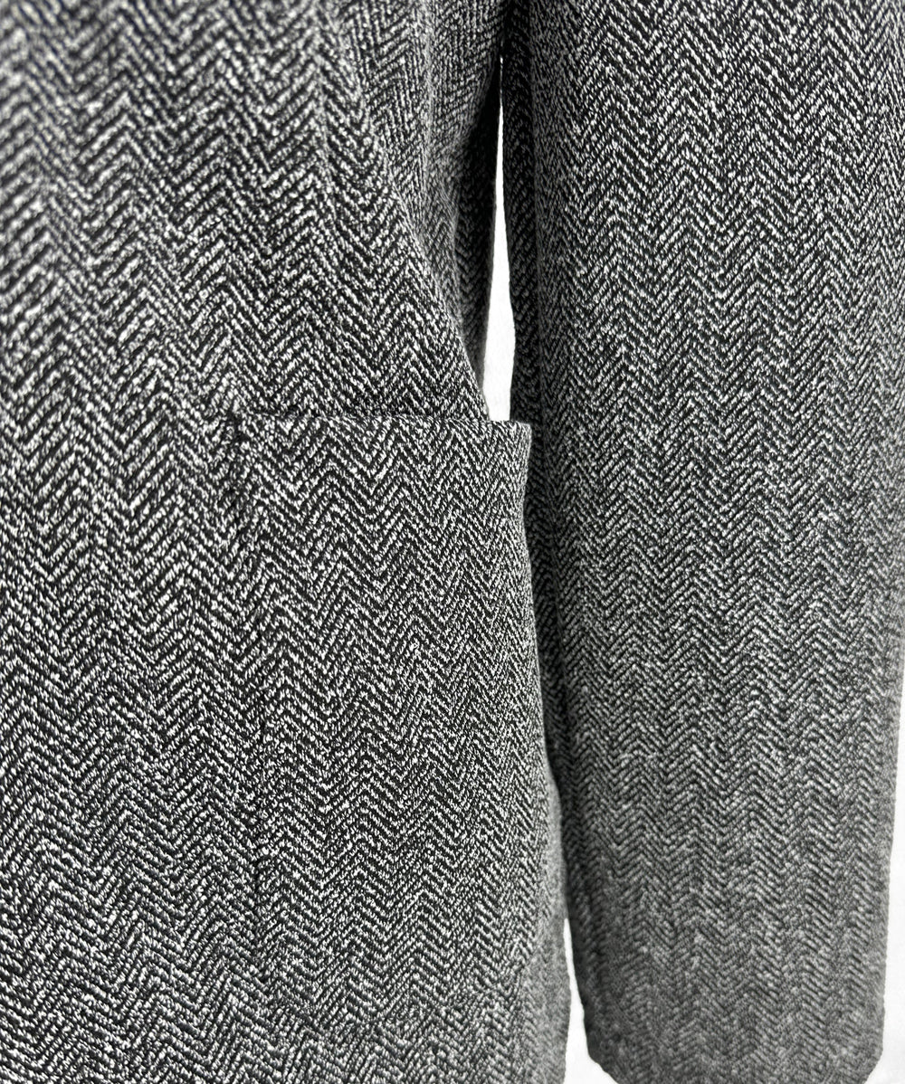 Men's charcoal jacquard stretch knit herringbone sport coat jacket made of polyester blend - Shop stylish high-quality mens sport coats by Ike Behar