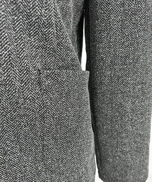 Men's charcoal jacquard stretch knit herringbone sport coat jacket made of polyester blend - Shop stylish high-quality mens sport coats by Ike Behar