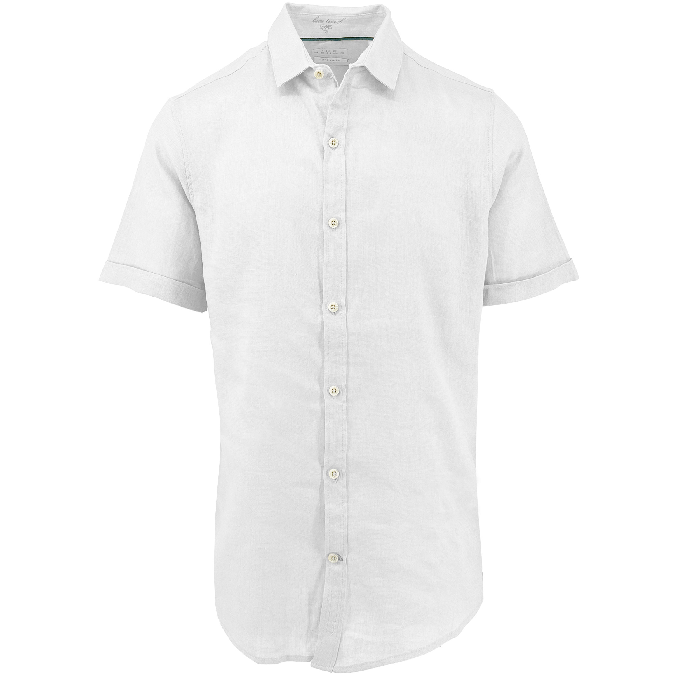 Ike By Ike Behar Mens Linen Woven Button-Down Shirt White
