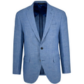 Men's deep sky blue chevron sport coat Jacket made of wool linen blend - Shop stylish high-quality mens sport coats by Ike Behar