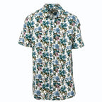 Cotton and Linen Multi-Floral Print Short Sleeve Shirt