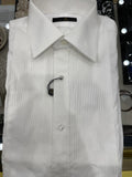 Men's formal pleated front white tuxedo shirt made of 100% cotton with spread collar . Shop stylish high-quality mens tuxedo shirts by Ike Behar.